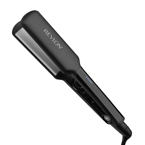REVLON Ceramic Coated 2-Inch Flat Iron Hair Straightener – Black