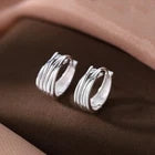 925 Sterling Silver Multi-Layer Hoop Earrings for Women