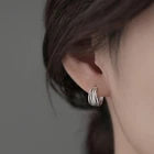 925 Sterling Silver Multi-Layer Hoop Earrings for Women