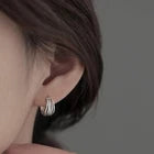 925 Sterling Silver Multi-Layer Hoop Earrings for Women
